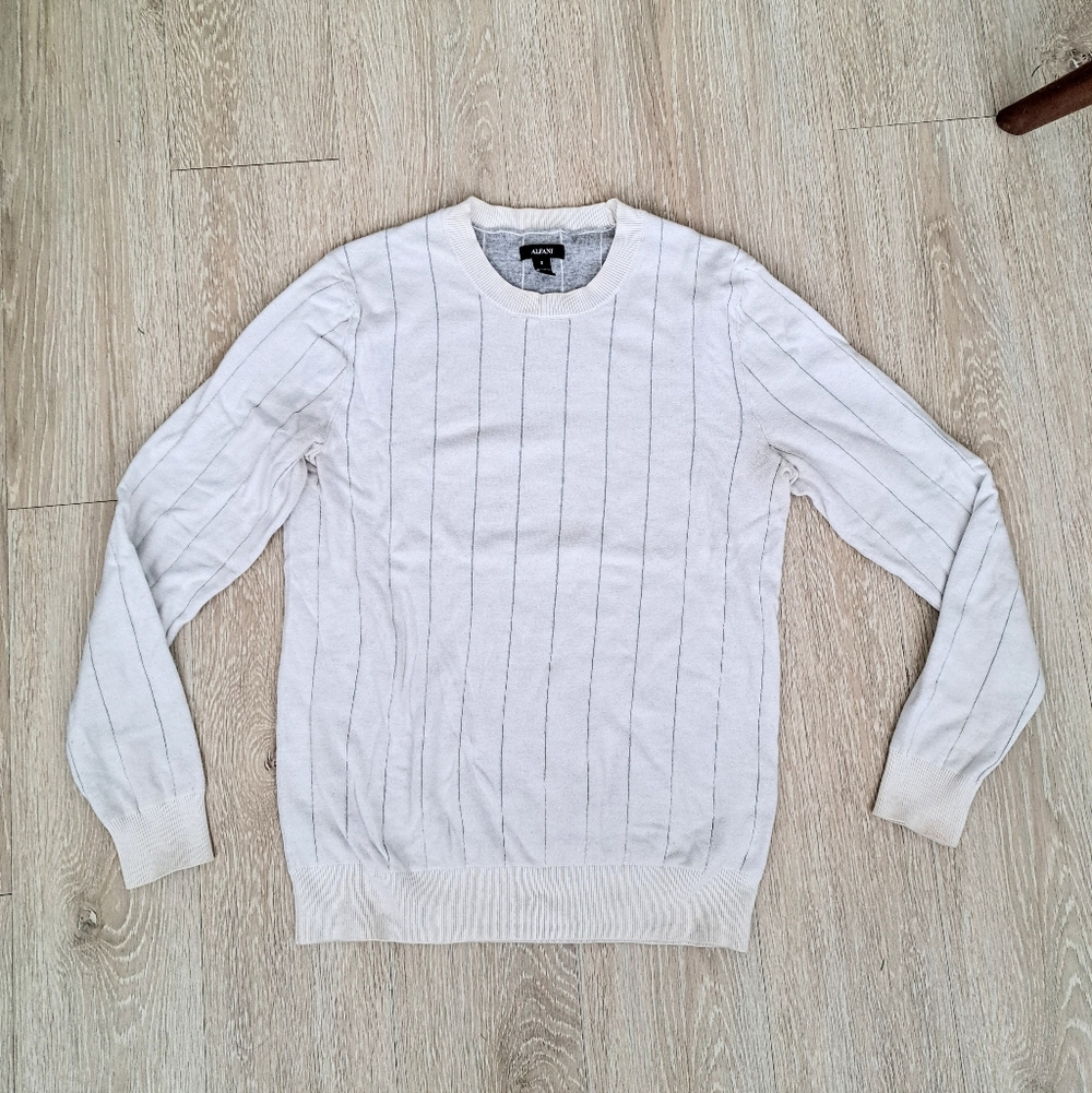 Alfani Men's White Crewneck Sweater Sz S